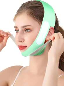 1 Peça Faixa de Levantamento Facial, Máscara Facial em Forma de V para Dormir, Tira para o Queixo, Adequada para Exercícios, Yoga, Máscara Facial, Uso Durante o Sono para Melhor Efeito, Lavável e Reutilizável