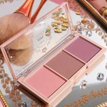1pc 3-Color Natural Matte Blush Palette: Nude, Natural Matte Apricot, Natural Matte Tea Rose Color Blush