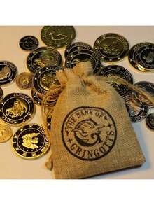 3枚周边纪念币生日礼物巫师银行收藏币套装-魔法学校主题纪念币，适合收藏圣诞节、圣诞礼物、新年礼物及粉丝毕业季 - 彩色 - 查看 1