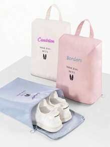 1 pièce Sac de rangement pour chaussures personnalisé avec broderie, sac de voyage portable grande capacité pour chaussures, organiseur de chaussures pour voyage d'affaires et vacances, couvre-chaussures de sport et de pantoufles, sac à chaussures imperméable, anti-poussière et anti-humidité, sac à chaussures dédié au fitness et aux voyages, convient pour un usage quotidien, cadeau pour la famille, les amis, la mère, le père, convient pour la fête des mères, la fête des pères, la Saint-Valentin, la fête des infirmières, Noël, cadeau d'anniversaire personnalisé
