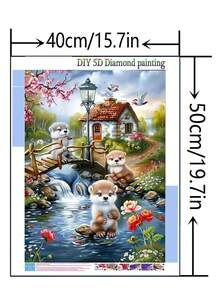 1 件 DIY 钻石画套装 - 狗，家居装饰，全钻，30x40cm/40x50cm - 彩色 - 查看 4