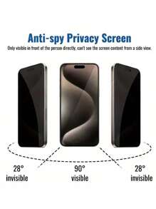 Set de 3 protectores de pantalla de vidrio templado con privacidad, compatibles con Apple 16 Pro Max, 15 Pro Max, 15 Pro, 14 Pro Max, 13, 12, 11, película protectora antiespía de pantalla completa, regalo de cumpleaños, familia y amigos, accesorios para teléfono