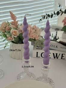 4pcs/2pcs Advanced Romantic Purple Aromatherapy Threaded Candles, Smokeless Candles, Very Suitable For Summer Wedding Decorations And Room Decoration, Birthday Party Decoration, Gifts For Good Friends, Women's Gifts, Mother's Day Gifts, Graduation Gifts.