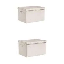 1pc/2pcs Foldable Clothing & Bedding Storage Box With Lid, Pants Storage Organizer, Home & Dorm Closet Storage