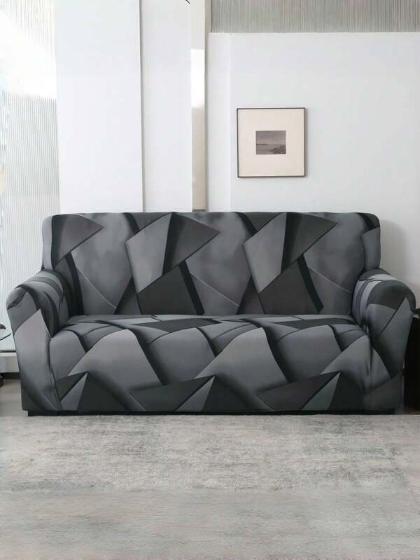 1pc High-End Dark Gray Artistic Sofa Cover, Anti Slip And Dustproof Sofa Cover, Suitable For All Seasons Furniture Protector, Suitable For Bedroom, Office, Living Room, Home Decoration