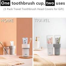 1pc Portable Toothbrush Box,Travel Toothbrush Case With Cover, Creative Covered Rinse Cup, Portable Toothbrush Holder For Home And Travel, Nordic Clear Design PP Portable Toothbrush Box, Essential For Home And Travel,Bathroom Decoration, Bathroom, Bathroom Accessories. Back To School