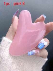 1pc Facial Beauty Massage Tool Set, With Roller Massager And Scraping Plate, For Body And Back, Pink/White Optional Home Bathroom Decor