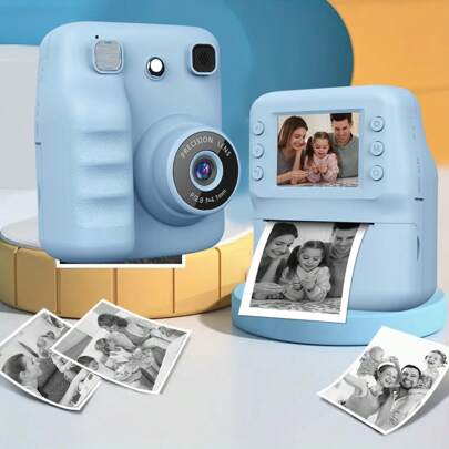Kids Instant Camera, Instant Print Camera For Kids Print Photo Paper, Instant And Digital Kids Cameras, Suitable For Children, Full Of Selfie Fun, High-Definition Video Recording, MP3 Player And Puzzle Games, Christmas Birthday Gifts For Boys Girls Age 3-12,