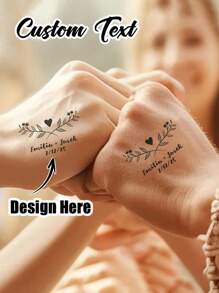 Tatuaggi temporanei personalizzati con foto per adulti, tatuaggi finti personalizzati con nome per coppie, tatuaggi temporanei per addio al nubilato