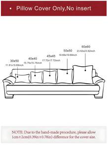 1pc/2pcs Set Semi-Circle Geometric Pattern Pillow Case, Canvas Circle Velvet Embroidery Crafted Square Cushion Cover, For Daily Use In Bedroom, Living Room, Sofa, Yard, Garden Decor, Without Core 30*50cm 45*45cm,Fall Decor,Autumn Decor,Room Decor