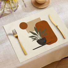 1 Stück/4 Stücke/6 Stücke Tischset für die tägliche Dekoration, Tischsets aus Leinen in gedeckten Farben, schmutzabweisende Tischsets, geeignet für Zuhause, Esszimmer und Restaurant, Tischdekoration, Heimtextilien