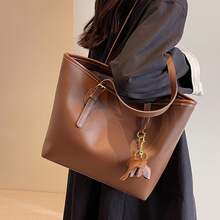 High-End Shoulder Bag, Women's Commuter Tote With Layered Design For Enhanced Organization - Black - View 5