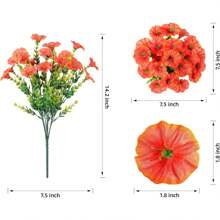 4pcs Artificial Outdoor Decorative Fake Flowers, 7-Branch Imitation Morning Glory, Harvest Festival Thanksgiving Decoration, 1 Stem 21 Flowers, UV Resistant Fake Plants & Shrubs, Multicolor For Spring Summer Autumn, Suitable For Garden Porch Window Balcony Lawn Potted Plant Wedding Decor