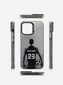 1pc Customizable Phone Case With Personal Name, Football Graphic, Compatible With Samsung S24 Ultra/S25 Ultra And 17 Pro Max/16 Pro/15/14 Plus/13 Pro/12 Pro Max/11/7P/XS/XR, Hard PC Material, Scratch-Resistant, Fingerprint-Proof, Suitable As Personal, Partner, Family, Friend, Couple, Sibling, Birthday, Anniversary Gift,Season Picks
