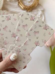 20/50/100pcs Flower Jewelry Display Cards Pink Yellow Floral Necklace Display Card Packaging Bracelet Making Kit Jewelry Organiser Retail Store Labels For Small Business Supplies