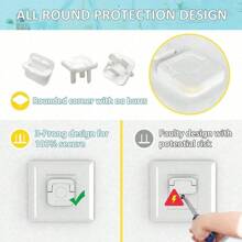Copertura di protezione per prese elettriche standard americane - 10 prese con coperchio, copertura protettiva per prese di corrente, adatta per uso domestico, a 3 artigli quadrati con maniglia, colore bianco, elemento essenziale per la prevenzione di scosse elettriche domestiche