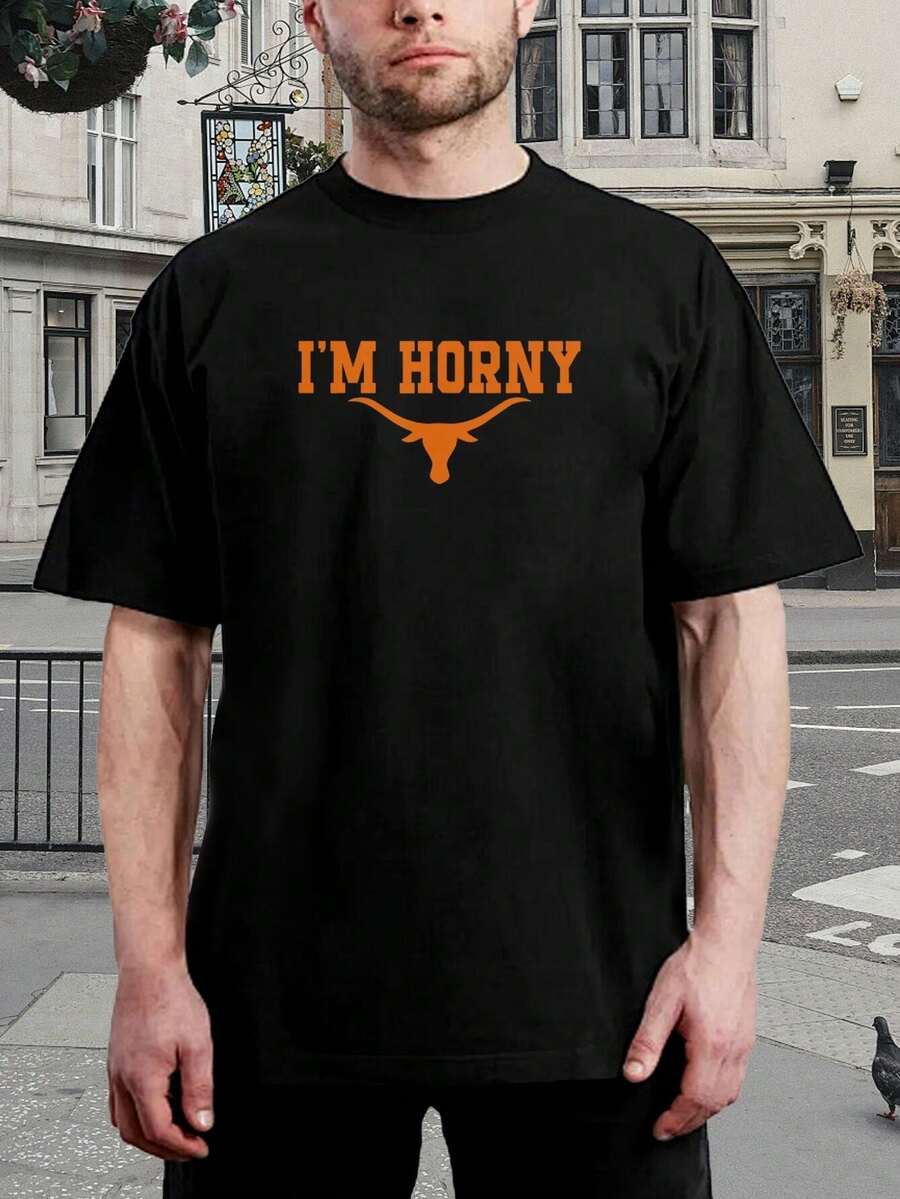 Camiseta divertida de Texas Longhorns - Ropa universitaria para hombre, regalo de cumpleaños, ropa para fanáticos, atuendo para fiestas, camiseta para el día del partido, camiseta para papá, camiseta negra de algodón de manga corta - Negro - Ver 1