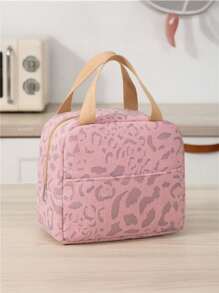 1pc Ink Painting Pattern Insulated Lunch Bag, Large Capacity Reusable Lunch Tote, Waterproof And Portable Design, Ideal For School And Office - Keep Your Food Fresh And Delicious, Bento Box Bag, Carry Bag, Kitchen Picnic