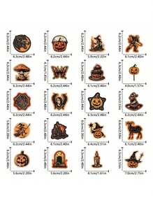 50pcs/Pack Dark Gothic Magic Pumpkin & Ghost Vintage Romantic Aesthetic Stickers, Cute Cartoon Fun Aesthetic Label Stickers For Scrapbooking, Stationery, Cards, Envelopes, Guitars, Instruments, Decorations, Gifts, Parties, Rewards, Motivation, New Year, Winter