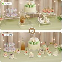 透明亚克力自助餐架，自助餐桌食物展示架，带空心底部的甜点立方体盒，用于派对食物展示，餐饮自助餐展示 - 無色 - 查看 6