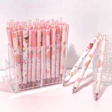 6/10/20支/套随机可爱卡通桃子凝胶笔，可伸缩中性笔适合学生和办公室返校