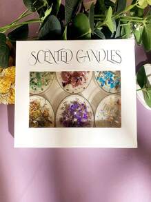 6 cajas de velas aromáticas con flores secas de cristal, decoración con purpurina de colores, 6 fragancias perfectamente combinadas para mejorar el ambiente romántico, ¡excelentes como regalo para fiestas!