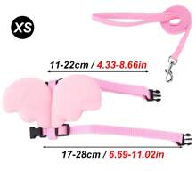 2 Stücke Engelsflügel Geschirr und Leine Set, einziehbare verstellbare Leine Brustgeschirr geeignet für kleine Haustiere