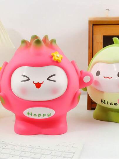 Cute Cartoon Piggy Bank Ceramic Crafts, Popular Cute Fruit Bean Curd Style Tabletop Decoration, Saving Money Box