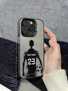 1pc Customizable Phone Case With Personal Name, Football Graphic, Compatible With Samsung S24 Ultra/S25 Ultra And 17 Pro Max/16 Pro/15/14 Plus/13 Pro/12 Pro Max/11/7P/XS/XR, Hard PC Material, Scratch-Resistant, Fingerprint-Proof, Suitable As Personal, Partner, Family, Friend, Couple, Sibling, Birthday, Anniversary Gift,Season Picks