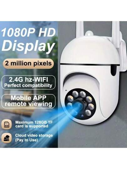 1pc 1080P HD Indoor Security Camera, Baby/Pet Monitor 360° Coverage, 2.4GHz Wi Fi Router, One Click Intercom, Slimme Motion Tracking, Infrared Night Vision view 5