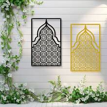 1 件节日装饰，伊斯兰金属墙面艺术 - 铁艺墙标 - 室内外客厅装饰，万圣节和圣诞节的优雅抽象艺术，复古手工标志，适用于办公室、家庭客厅、卧室、露台、厨房墙壁、商店大堂、咖啡厅、舞厅、酒吧、乡村别墅装饰，非常适合乔迁、节日、生日礼物，可拆卸设计收藏卧室装饰家居装饰墙壁装饰万圣节装饰秋季装饰