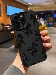 1 Stück dunkler Stil großer Schleifenmuster Stoßfeste Handyhülle, kompatibel mit Apple 16 Pro Max, 14, 13, 12, 11 Pro Max, XS Max, X, XR, 8, 7, Plus, Mini, Galaxy A13 4G, S21 FE 5G, A15, A21S, A34, A12, A50, S21, A71, S24, S25 und anderen Modellen, geeignet als Geburtstagsgeschenk für Freundin, Freund oder für den Eigengebrauch