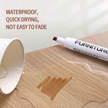 1pc Wood Grain 12-Piece Touch Up Markers, Repair Pens For Restoring Scratches & Chips On Hardwood Composite Flooring, Waterproof & Smudge-Proof Filler Pen, Scratch Repair Marker