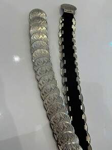 Boho Coin Elastic Belt Zinc Alloy - Silver - View 4