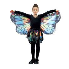 两件套蝴蝶翅膀服装套装，蝴蝶披肩和裙子，女孩蝴蝶服装，万圣节生日派对礼物，青少年昆虫主题派对礼物，蝴蝶主题女孩装扮，可爱蝴蝶翅膀，派对服装配饰，蓝紫色、玫瑰蓝、玫瑰绿 - 彩色 - 查看 11