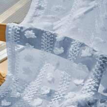 1 件绒球薄纱窗帘，家居装饰