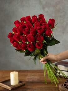 4/1pc Artificial Flower Red/White Single Rose Bud Flower Arrangement Bouquet Artificial Real Touch Silk Flower For Home Spring Summer Arrangement Bouquet, Table Centerpiece, Kissing Ball, Corsage, DIY Bouquet, Wedding Arrangement, Bridal Bouquet, Bridal Shower, Wreath Valentine's Day Decoration
