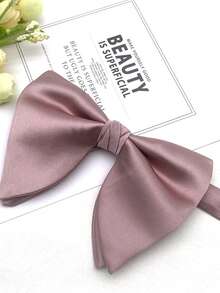 1 件勃艮第、黑色和白色领结，适合休闲、婚礼、日常聚会和主持使用男士领带