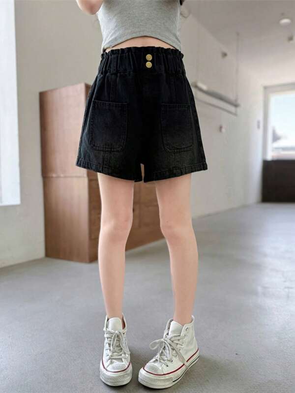Girls Kid&Tween Fashion 2025 New Summer Single Shorts