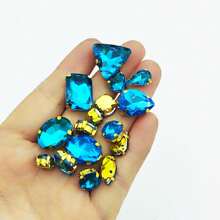 50pcs Mix Color Mix Shapes Sew On Crystal Rhinestone Sew On Flatback Gold Claw Rhinestone For DIY Craft, Clothes, Shoes, Dress, Jewelry Charms Making