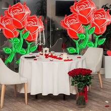 6szt. czerwonych balonów foliowych z różami, odpowiednich na Walentynki, wesele, zaręczyny, urodziny, rocznicę, dzień matki, dzień ojca, przyjęcie z okazji ukończenia szkoły