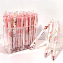 6/10/20支/套随机可爱卡通桃子凝胶笔，可伸缩中性笔适合学生和办公室返校