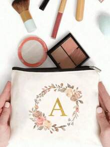 1pc Portable Letter Pattern Cosmetic Bag, Valentine's Day Gifts For Her, Simple Makeup Storage Bag With Zipper, Multi Toiletry Wash Bag(Random Zipper Direction), Suitable For Women's Cosmetics Storage, University Dormitory Cosmetics Storage, Men's Gift Bags, Colorful Letter Printed Funny Cosmetics Bags, Homecoming Teacher Gifts Christmas Gifts, Pouch, Gifts Pouch / Small Handbag, Makeup Organizer, Mini Pouch, Large Capacity Pouch, Gifts Christmas Gifts, Gift Ideas For Women - Multicolor - View 5