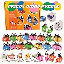 A Colorful Box With 52pcs Ladybug Letter Matching, Helping Ladybugs Find Their "Other Half", Decompression Game, Insect Letter Recognition Matching, Suitable For Christmas, Spring, Valentine's Day, Easter Gifts!