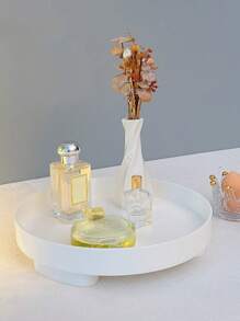 Decorative Tray, Coffee Table Tray, Round Tray, For Home Decoration, Bathroom Counter Tray, Perfume Storage Box, Suitable For Dining Table, Dressing Table, Kitchen For Women Storage Organizer Travel Essentials Back To School Dormitory Storage