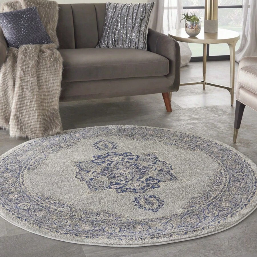 Vintage Grey 4ft X 4ft Round Rug, (4ft Round) | SHEIN USA