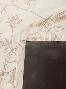 1pc Single-Sided Printed Blackout Curtain With Black Coating, Variety Of Floral Patterns, Pole Pocket Design For Easy Installation, Suitable For Living Room, Balcony, Bedroom, Office, Photography Studio, Lightweight But Effective Blackout