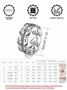 1 pieza Anillo de plata de ley S925 con diseño de nudo celta en forma de corazón, que simboliza el amor eterno, apto para uso diario, Día de San Valentín, Día de la Madre, festival de música, regalo de cumpleaños, viene con caja de regalo