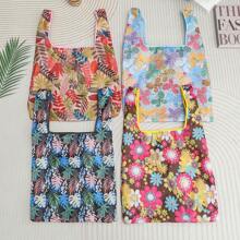 1 pièce sac fourre-tout réutilisable pour le shopping à imprimé tropical
