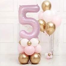 23pcs/Set Blue Pink Crown Number 1 To 9 Balloons Upright 1st Birthday Party Decorations Baby Shower Balloon